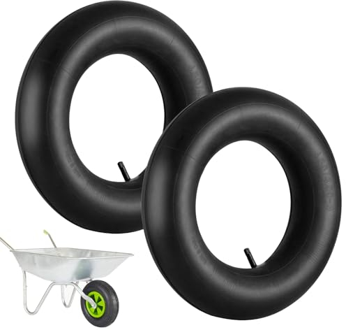 4.80/4.00-8 Heavy Duty Inner Tube Inflatable Innertube Replacement Inner Tubes with Straight Valve for Wheelbarrow Hand Trucks 2Pcs