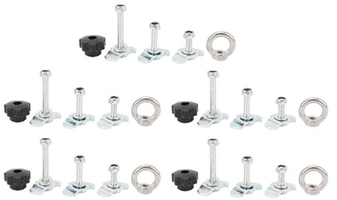 37 Pièces de Raccords à Une extrémité de Goujon de Rail en L, Boulons de Montage D'arrimage à œillet D'arrimage avec Base Rotative à 360 °, Accessoires de Rail en L pour Rails de
