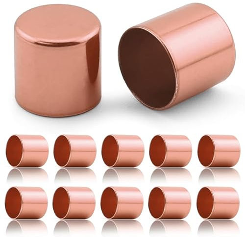 Ganzoo Endkappen aus Metall / 10er Set/für 10mm PPM Seil, Tau, Schmuck, Kordelende bei Hundeleine, Halsband, Kette, Farbe: Rosegold