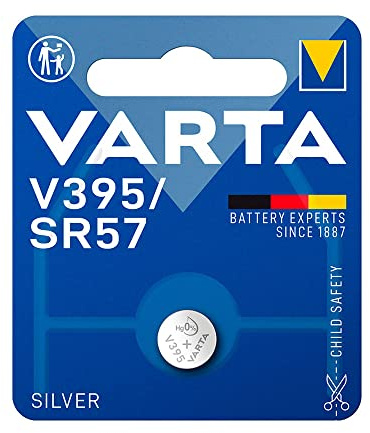 Micro-Silver-Knopfzelle SR57 - V395, 1,55 V, 1 Stück, Durchmesser 9,5 x 2,73 mm. Ideal für kompakte Geräte. Zuverlässige Leistung und Lange Lebensdauer, unverzichtbar für Ihre Elektronik.