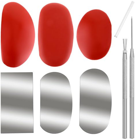 8Pcs Pottery Tools Set Includes 3 Sizes Pottery Ribs, 3 Sculpture Potter Trimming Tools, 1 Ceramic Clay Needle and 1 Wire Texture Detailing Tool for Artists,Ceramic Enthusiasts