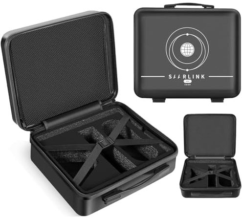 Mini-Gehäuse für Starlink Mini, hartes Tragegehäuse mit Griff für Starlink Mini, einfach zu tragen für Outdoor-Camping, Auto, Wohnmobil, Bootsausflüge, wasserdicht, schwarz