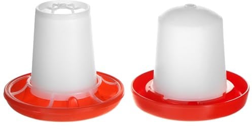 QWORK® Hühnertränke und Wassertränke Futterspender Set - 160ml Wasserspender & 160g Futterspender für Kleintiere | Hygienisch & Langlebig