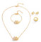 FDEETY Schmuckset Damen Doppelt Herz Kristall Anhänger Halskette Ohrstecker Armband Ringe Schmuck Set Brautschmuck Geschenke für Mädchen Hochzeit Engagement Party (Gold)