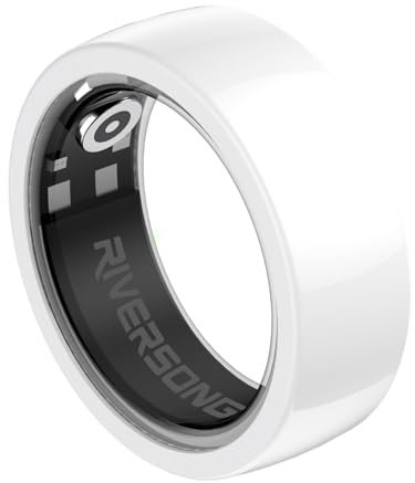 RIVERSONG Smart Ring mit Nano-Keramik-Design, 24/7 Herzfrequenz- und Schlafmonitor, SP02-Tracking, Aktivitäts- und Kalorien-Tracking, 3-Tage-Batterie, IP68 wasserdicht, kompatibel mit iOS & Android
