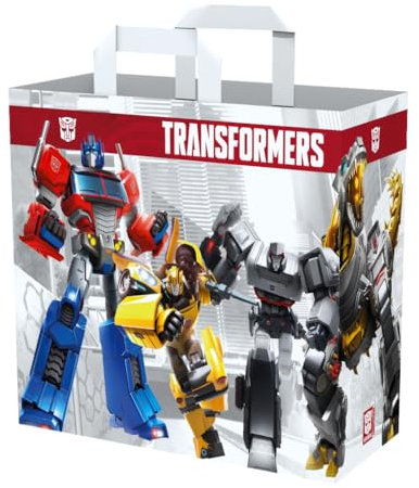 Konix Transformers Einkaufstasche - Größe M 40 x 45 x 20 cm - Recyceltes Material - Weiß