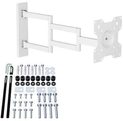 XTRARM Axis XL 70 cm Soporte de Pared para TV de 70 cm, Brazo Giratorio Largo, Extender, Girar, inclinar, rotar, 24-55 25 kg, VESA 200x200 mm, Blanco