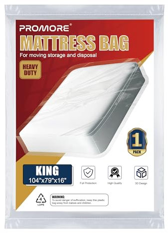 PROMORE Super King Size Mattress Cover for Moving, Storage - Mattress Bags for Moving and Transport, Mattress Protector Storage Bag - Heavy Duty, Reusable, Tearproof, Waterproof, Anti-dust