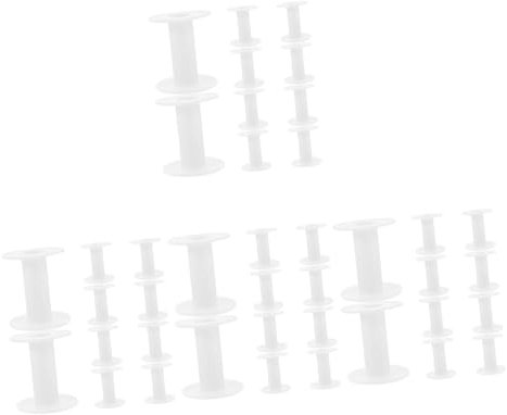 Lurrose 4 Set Bobina Attrezzo Squartatore Filo Bobine Avvolgitore per Cucire Infila Taglia Cuciture Retrattile Macchina per Maglieria Industriale Tagliacuci Ago Plastica 10 Pezzi * 4