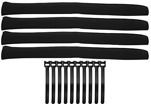 REXVTNS Cable Zipper,4 Cable Sleeve,Cable Management Sleeve,Cable Organizer Sleeve Neoprene Zipper Wrap Cord Management, Ideal For Power Cords, Chargers, Laptop