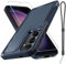 Case for Samsung Galaxy S25, Full Body Heavy Duty Rugged Shockproof Protective Phone Cover with Tempered Glass Screen Protector Lanyard Strap for S25 Cover (Navy Blue)
