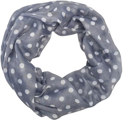 zarolo Damen Loop Schal Schlauchschal leicht, dünnes Halstuch gepunktet, Rundschal Tücher mit Punkten,Damen Loop Punkte weiche Viskose
