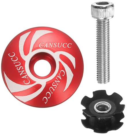 sourcing map Bicycle Headset Stem Top Cap Aluminum Alloy Star Nut Cycling Headset Cover Stem with M6 Bolt for Mountain Bike Road Bike MTB