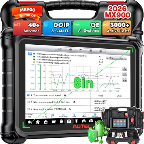 Autel MaxiCheck MX900 Scanner, 2026 Bidirectional Diagnostic Scan Tool Same as MK900 MK900BT, 8in Up of MaxiCOM MK808S MX808S MK808BT PRO, CAN FD DoIP, 3K+ Active Tests, 40+ Services, All Systems