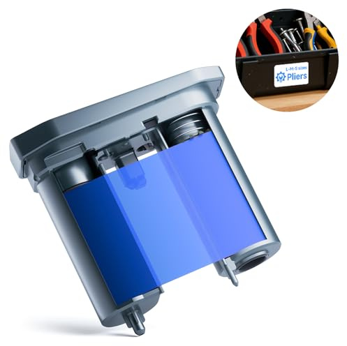 NIIMBOT Thermofarbband mit großer Breite, Ersatzfarbband kompatibel mit M2 Etikettendruckern, Farbdruckfolie für Thermotransfer-Etikettendruck, wasserfest und langlebig, Blau