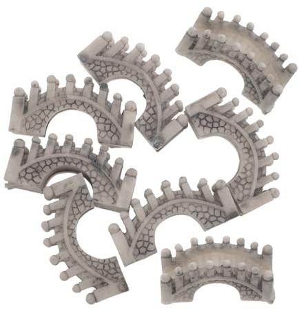 BESPORTBLE Lot de 8 Ornements de Ponts Miniatures en Résine Grise Décor Micro-Paysage Jardin Féerique Ponts en Arc Chinois Accessoires pour Maison de Poupée et Terrarium Déco Bonsaï et