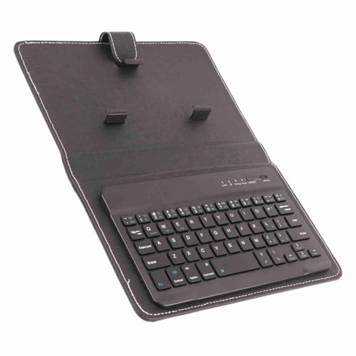 Custodia con Tastiera Bluetooth per Telefoni, Cover Leggera con Tastiera Wireless con Supporto per Smartphone da 4,5''‑6,8'', Portfolio in Pelle PU Antiurto per Digitare o Guardare Film