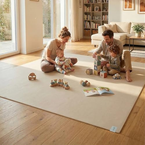 Krabbelmatte SanoSoft XXL made in Germany - Öko-Tex 100 180x800cm Sand/Beige