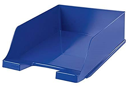 HAN Briefablage Klassik XXL - 1 STÜCK, DIN A4/C4, extra hohe Ausführung, Schreibtisch Organizer, Bürobedarf, Büromaterial, Briefkorb, Dokumentenablage, 1047-14, blau