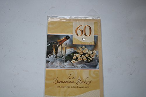 Hochzeit Glückwunschkarte Zur Diamantenen Hochzeit mit Umschlag in creme 1 Stück