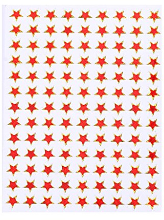 Stern Aufkleber/Sticker Bogen rote mini Sterne zum aufkleben/dekorieren