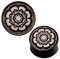 CHICNET Plug Schwarz Horn glänzend Blume im Kreis Organic Tribal 20 mm