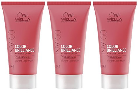 3er Color Brilliance Mask Invigo Wella Professionals für feines bis normales Haar je 30 ml = 90 ml
