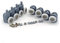 YUANQIAN Duschtürrollensatz, Grau, 8 Einzelrollen für Duschtüren, 20 mm Durchmesser, Ersatzteile