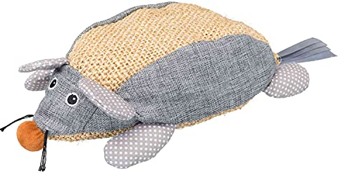 TRIXIE 45599 Maus XXL, Sisal/Stoff, Katzenminze, 30 cm, Natur/grau