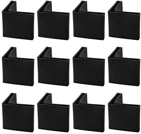 sourcing map 50 x 50mm Angle Iron Foot Pads L Shaped Plastic Furniture Desk Leg Cap End Covers Floor Protector Black 12 Pcs
