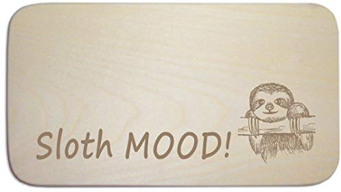 Frühstücksbrettchen « Sloth Mood » mit Motiv Faultier - Frühstück Schneidebrett Brotbrett Küche - Geschenk Kinder