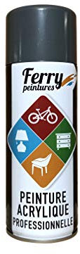 Bombe de peinture Gris Fer - 400ml - Qualité Professionnelle - Ferry