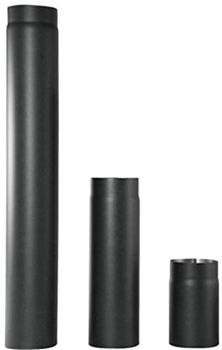 Ofenrohr Rauchrohr Kaminrohr Stahlrohr Abgasrohr Senotherm Schwarz 2mm Heizung Abzugrohr wählbär (Ø 200mm x 250mm)