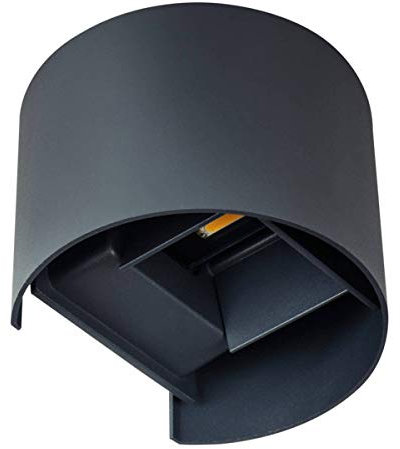 LED Wandleuchte Schwarz 7W für Außen und Innen - Abstrahlwinkel individuell einstellbar IP54 Up und Down Außen-Leuchte 510lm aus Aluminium - Außenstrahler Fassaden-Lampe
