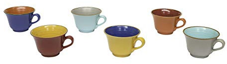 Marblechic – Juego de 6 tazas de té de cerámica nuevo colores étnico a Tisana Te Novedad Home