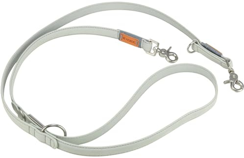 TRIXIE Hundeleine aus Leder BE NORDIC V-Leine Leder L-XL, 2,00 m 25 mm in hellgrau - umweltfreundliche Hundeleine mit nordischem Charme - für große bis sehr große Hunde - 17450