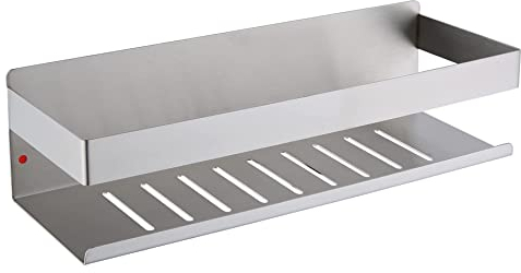 HomeHeng Étagère de Douche Auto-adhésif, Étagère Salle de Bain sans Perçage SUS304 Acier Inoxydable Adhésive Panier de Douche, Nickel Brossé 30CM