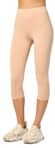 Merry Style Leggings Damen 3/4 Capri Leggings Viskose MS10-144 | 3/4-Länge, mittlere Taille, elastischer Bund, atmungsaktiv, weich, 94 % Viskose, 6 % Elasthan, für Alltag und Freizeit