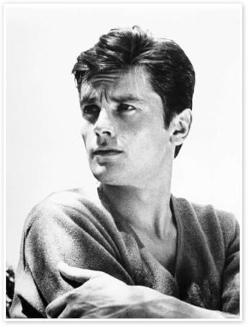 Posterlounge Alain Delon I Poster | 30 x 40 cm Schwarz Wandbilder Wanddeko