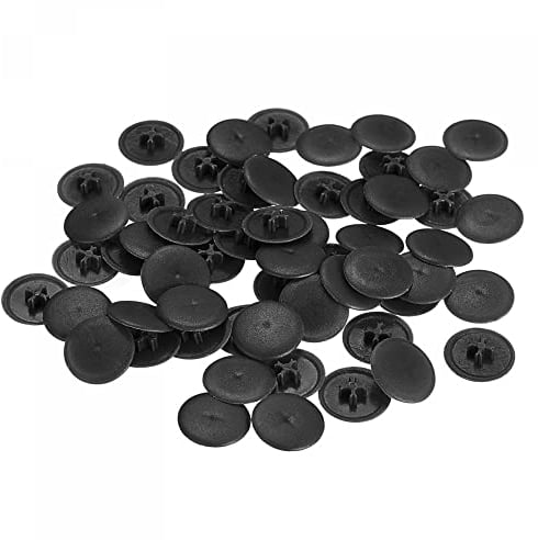 sourcing map Screw Cap Covers, 80pcs 16.7x4.3mm Plastic Screw Decoration Cover for Phillips Cam Fitting Nut Self-Tapping Screw, Black