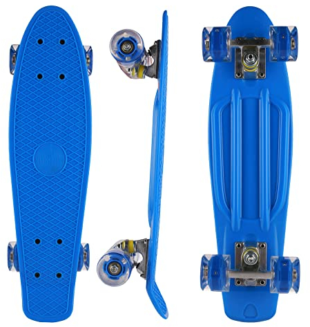 Caroma Skateboard für Kinder,Cruiser Skateboard Mädchen Junge Anfänger Jugendliche Erwachsene,56 cm Mini Komplette Skateboard mit PU-Rädern,Retro-Stil,Longboard mit All-in-One Skate T-Tool