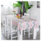 Tischdecke Wohnzimmertisch Klein Tischtuch Imprägniert Vertikales Wellenmuster Tischdecke Rechteckig Streifen Table Cloth Cotton Rosa Grau Tischschutz Dekoration 130X130Cm