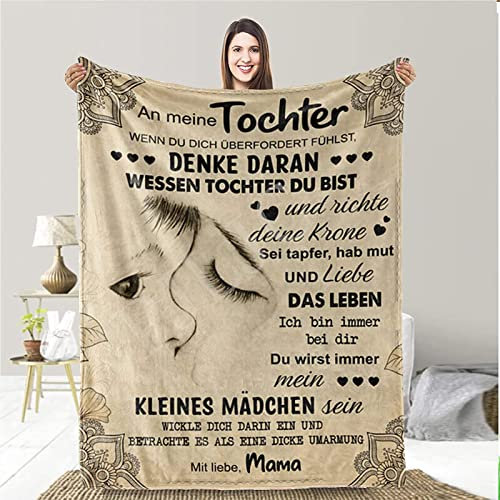 ACCZ Personalisierte Kuscheldecke An unsere Tochter von Eltern,An unseren Tochter von ElternDeutsche Mama und Papa,Decke Flanell Mikrofaser Blanket