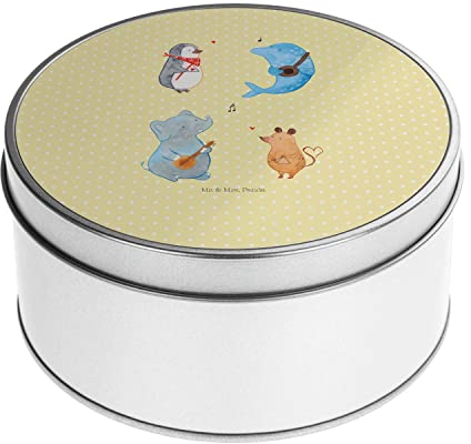 Mr. & Mrs. Panda Blechdose rund Big Band - Geschenk, Tiere, Maus, Gute Laune, Tiermotive, Metallkiste, Lunchbox, Musikanten, Metalldose, Vorratsdosen