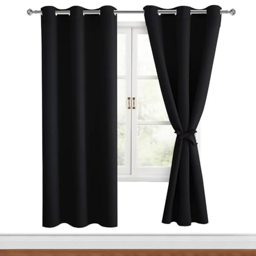Hiasan Verdunklungsvorhänge Gardinen mit Ösen,Schwarz Blickdicht Vorhänge,Halloween Vorhang,2 Stück,117 x 183 cm (Breite x Höhe),weiche Schiebevorhänge für Schlafzimmer,Wohnzimmer usw.