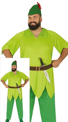 FIESTAS GUIRCA | Disfraz de Arquero Adulto (54-56/XL) - Camisa, Cinturón, Gorro y Pantalón - Disfraces de Cuentos y Hadas, World Book Day, Halloween y Carnaval - Ideal para Hombres - Verde