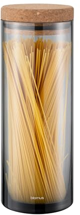 blomus Vorratsglas -KEEPY- mit Korkdeckel 3,5 Liter Φ12cm - Luftdichte Vorratsdose für Nudeln, Mehl, Reis, Kaffee | Farbe Smoked Grey (XL)