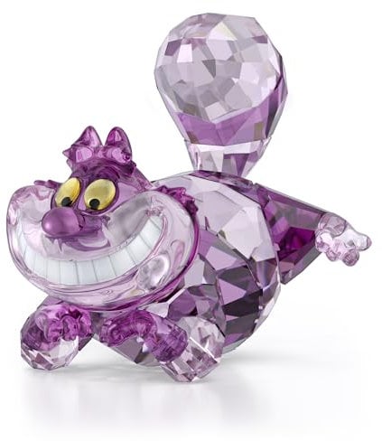 Swarovski Alice in Wonderland Grinsekatze, Detailverliebte Katze in Pinkem und Lilafarbenem Kristall