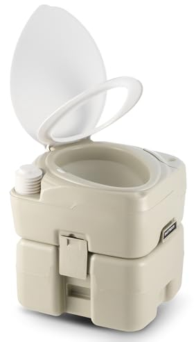 DARTMOOR 20L WC Quimico Portatil para Camping, RV, Inodoro Portátil con Bomba de Fuelle, Inodoro Portátil Ligero de HDPE Capacidad 200kg para Automóvil, Caravana, Furgoneta o Viaje en Barco