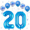 VUCDXOP Blau Luftballon 20, XXL Riesige Geburtstag Ballon 20, 40 - 101cm Ballon Zahl Deko Folienballon Zahlen 0 & 2, Geburtstagsdeko Jubiläum Party Deko, Fliegt mit Helium (Nummer 20)